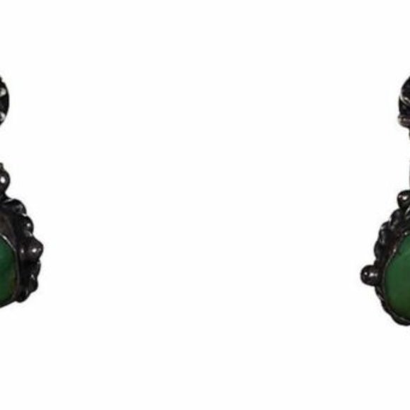 Chinese Sterling Silver Turquoise Drop Earrings